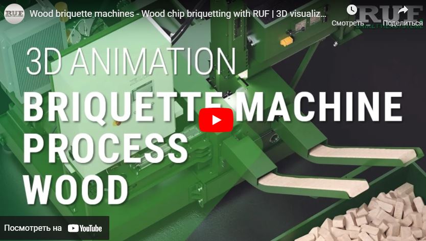 Wood chip briquetting - 3D visualization of the process
